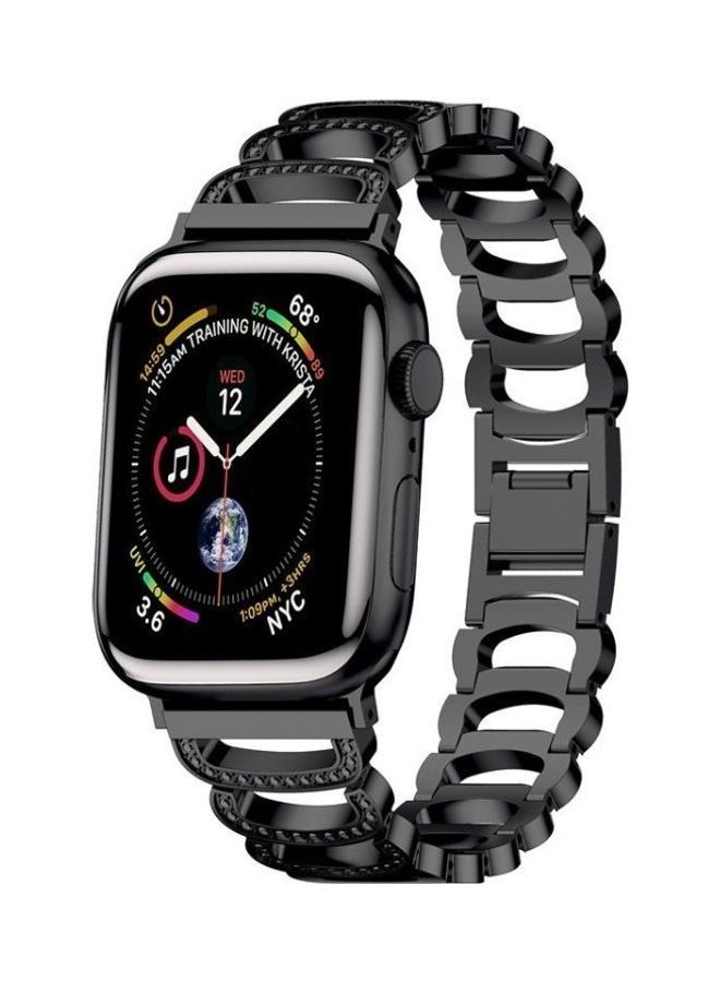NIBEMINENT Replacement Watchband For Apple Watch Black - Image 2