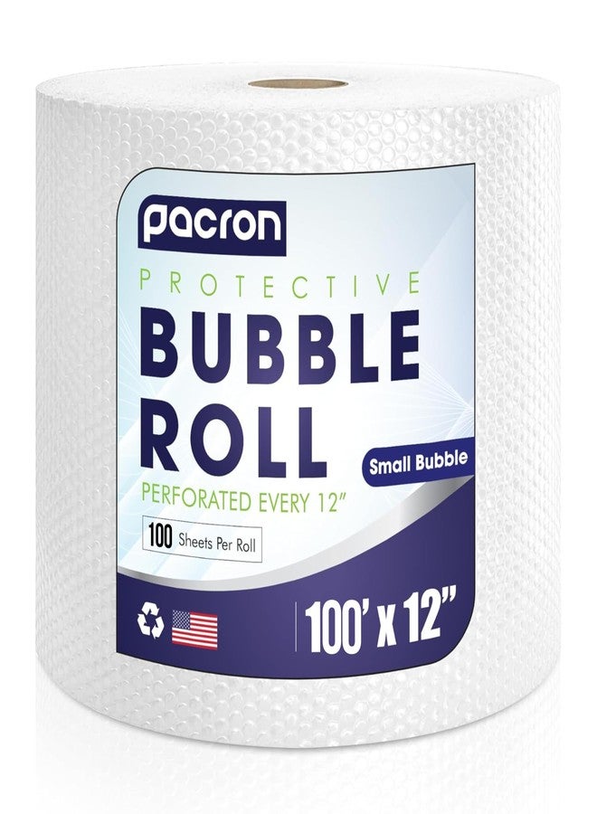 PACRON Protective Bubble Roll Wrap - 100FT x 12IN Clear, 3/16" Dense Small Bubble Cushioning for Fragile Items, Dish Packing & Packaging Supplies, Moving, Shipping & Storage - Perforated Every 12IN - Image 1