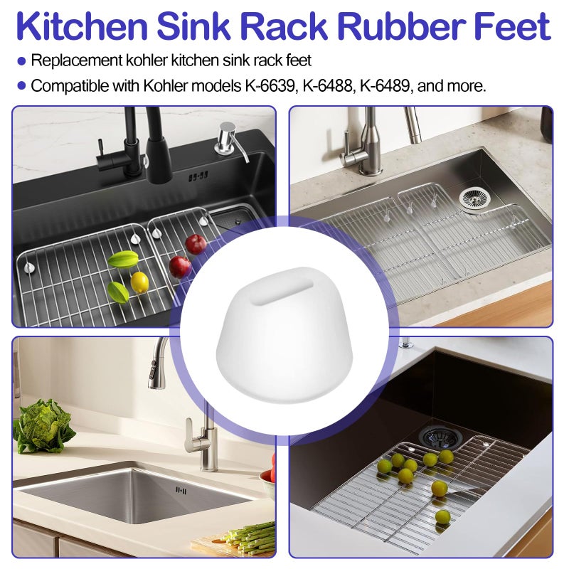 BZTT Kohler Sink Rack Feet - Replacement Rubber Feet Fit Various Sink Grid - 18 Pcs - Image 2