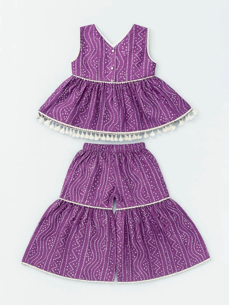 Nautinati  Nautinati Purple Festive Ethnic Set for Girls – Cotton Comfort & Style for Women | Best Price UAE