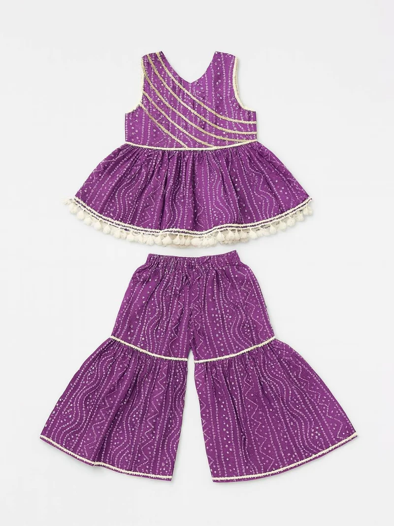 Nautinati  Nautinati Purple Festive Ethnic Set for Girls – Cotton Comfort & Style for Women | Best Price UAE