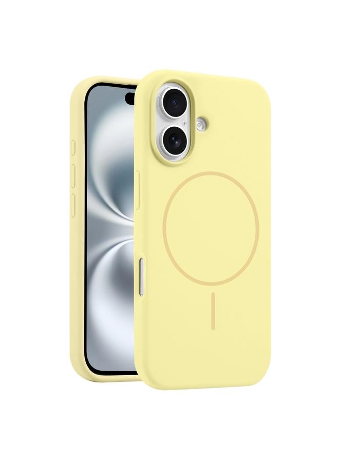 جراب هاتف MagSafe من السيليكون السائل لهاتف iPhone 16 Plus (أصفر)