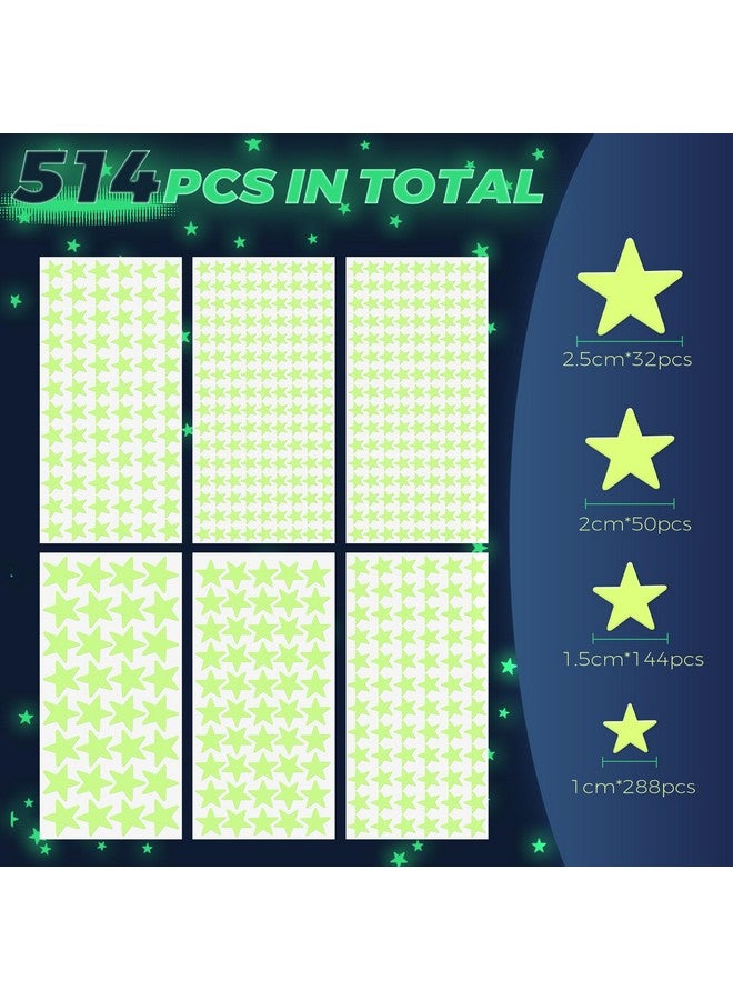 YIIFELL Glow in the Dark Stars Stickers - 514pcs 3D Room Wall Decor - Ceiling Stars & Wall Decals for Kids Bedding Room or Party Birthday Gift - Image 2