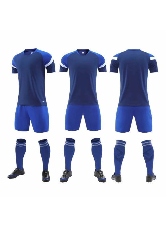 Qd-8011 Sapphire Blue Short Sleeve Football Jersey - Image 1