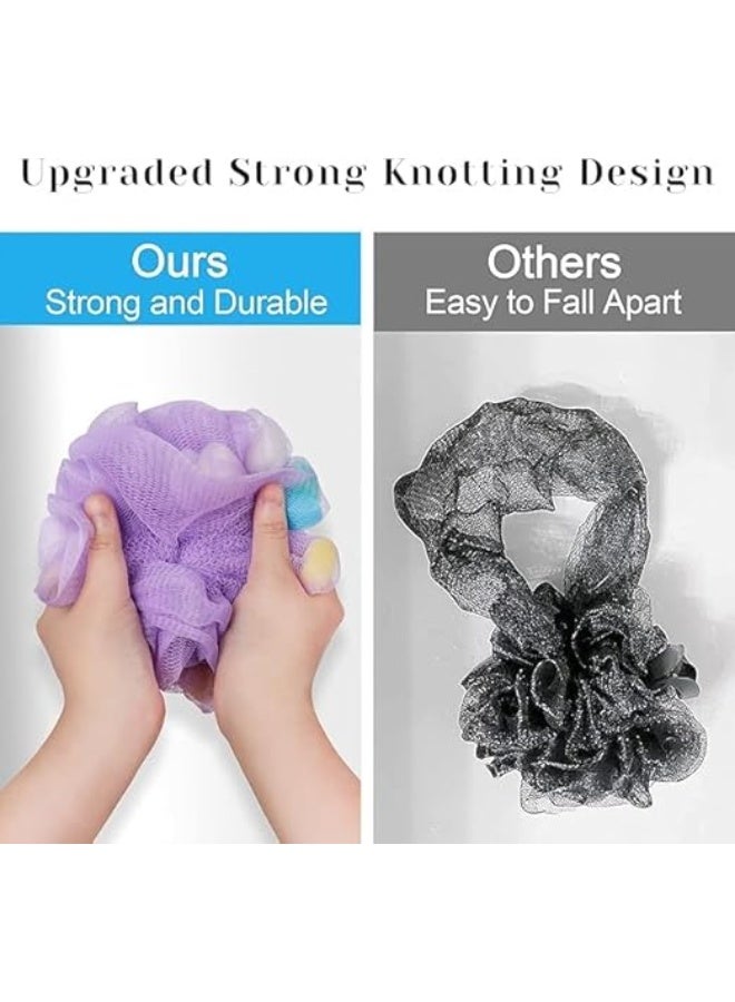 Premium Bath Loofah Sponge Multicolor Soft Mesh Body Scrubber Rich Foam Exfoliating Cleaning For Skin Care Daily Shower Use Comfort Grip Design - Image 3