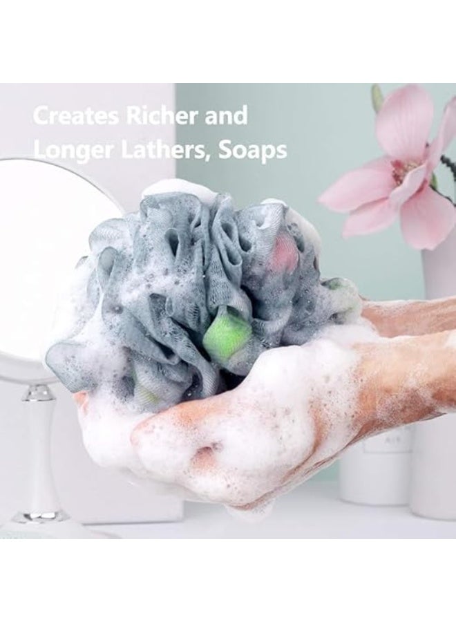 Premium Bath Loofah Sponge Multicolor Soft Mesh Body Scrubber Rich Foam Exfoliating Cleaning For Skin Care Daily Shower Use Comfort Grip Design - Image 4