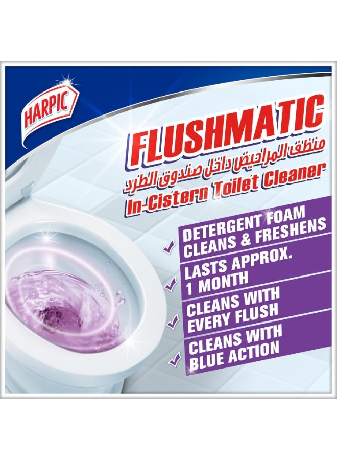 Harpic Flushmatic Lavender In-Cistern Toilet Cleaner Value Pack 3x50g - Image 3