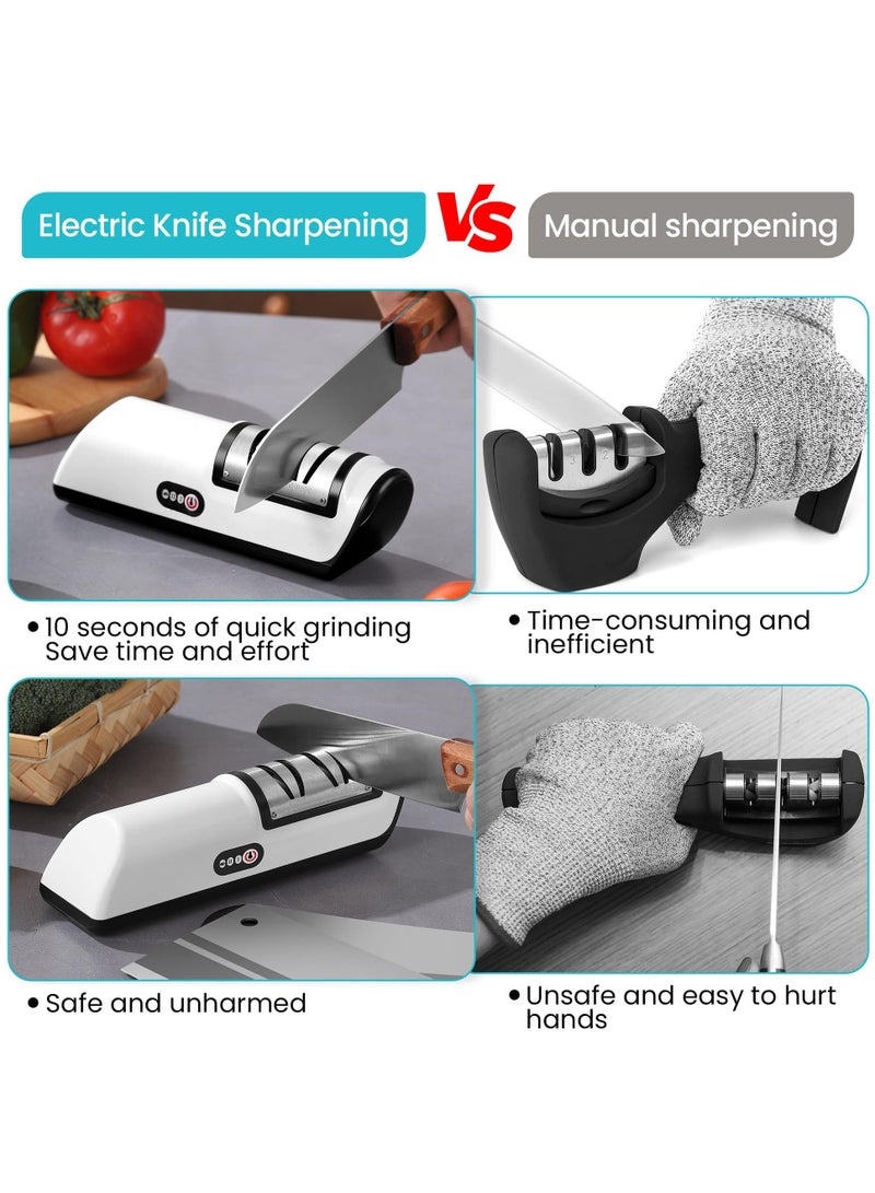 عام سكين الكهربائية مبراة المنزل ويتستون أدوات المطبخ متعددة الوظائف التلقائي بالكامل قابلة للشحن سكين مبراة صغيرة - Image 2