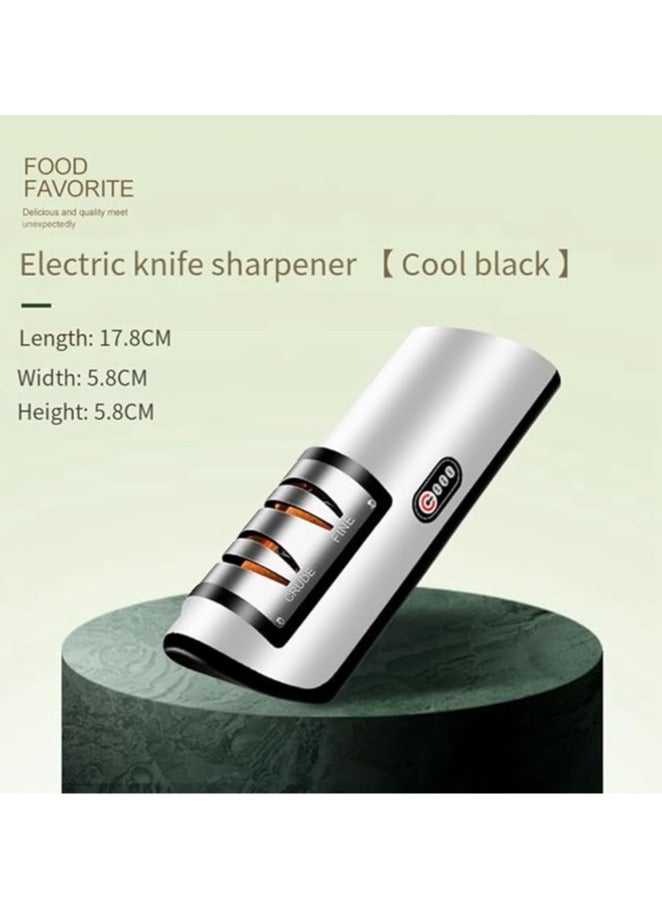 عام سكين الكهربائية مبراة المنزل ويتستون أدوات المطبخ متعددة الوظائف التلقائي بالكامل قابلة للشحن سكين مبراة صغيرة - Image 5