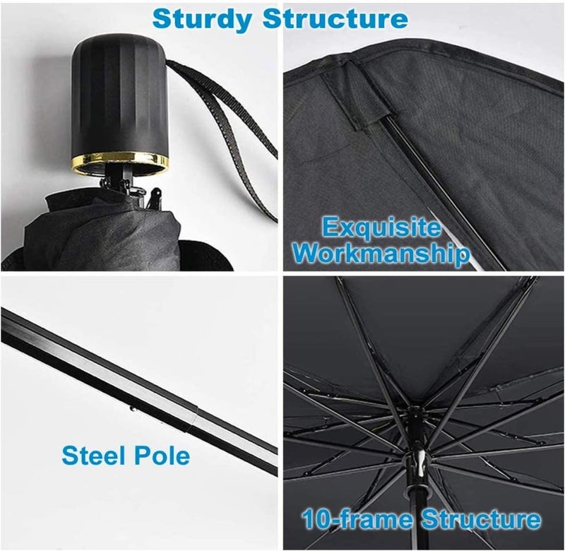 Showay Car Windshield Sunshade - Large Umbrella Sunshade for UV Protection (79 x 145 cm) - Image 5