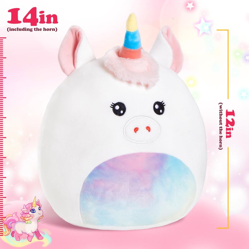 BSTAOFY Cute Unicorn Soft Plush Pillow with Removable Eye Mask Squishy Unicorn Stuffed Animal Cushion Hugging Nap Pillow Valentines Christmas Holiday Birthday Gifts for Toddlers Kids  12 - Image 5