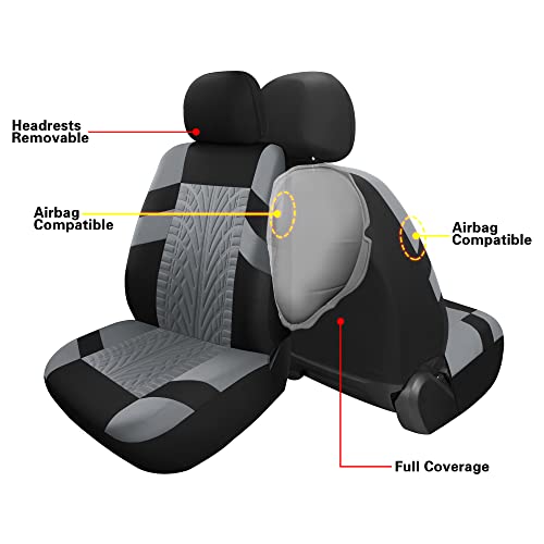 Pariitadin Car Seat Covers Front Pair, Washable and Breathable Seat Covers for Cars, Universal Fit Car Interior Covers for Most Sedan Truck SUV, Black/Red - Image 5