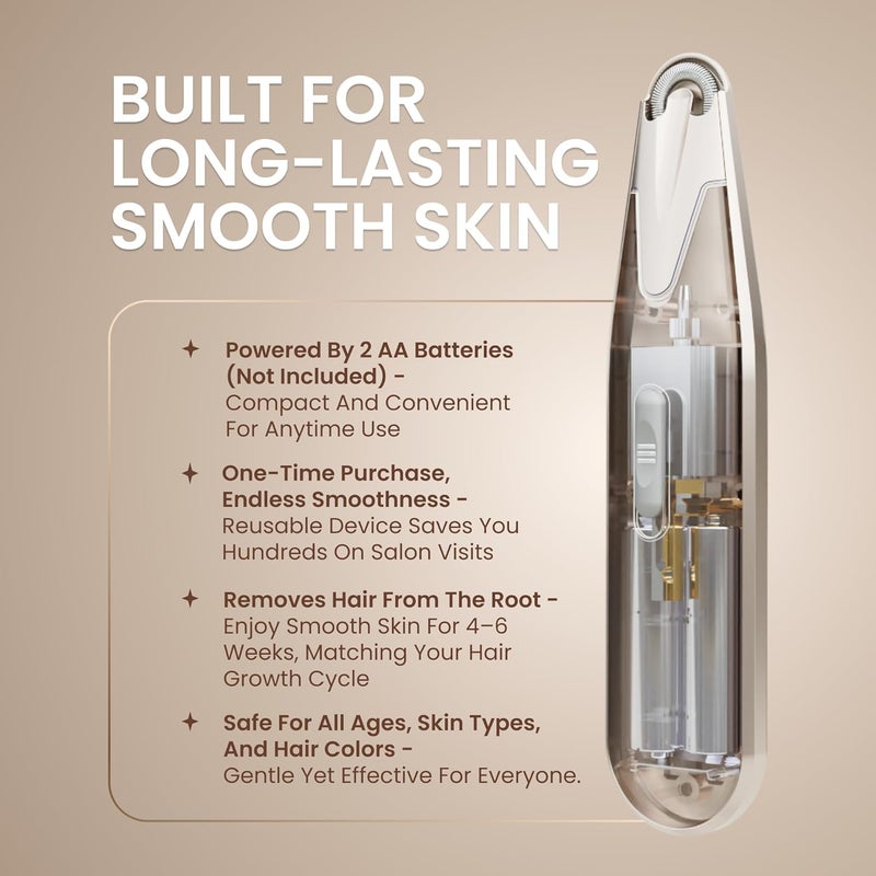 Epilady Esthetic Pearl Epilator for Women Face, Womens Facial Hair Remover | Included Case & Cleaning Brush, Electric Tweezers for Women Facial Hair - Image 3