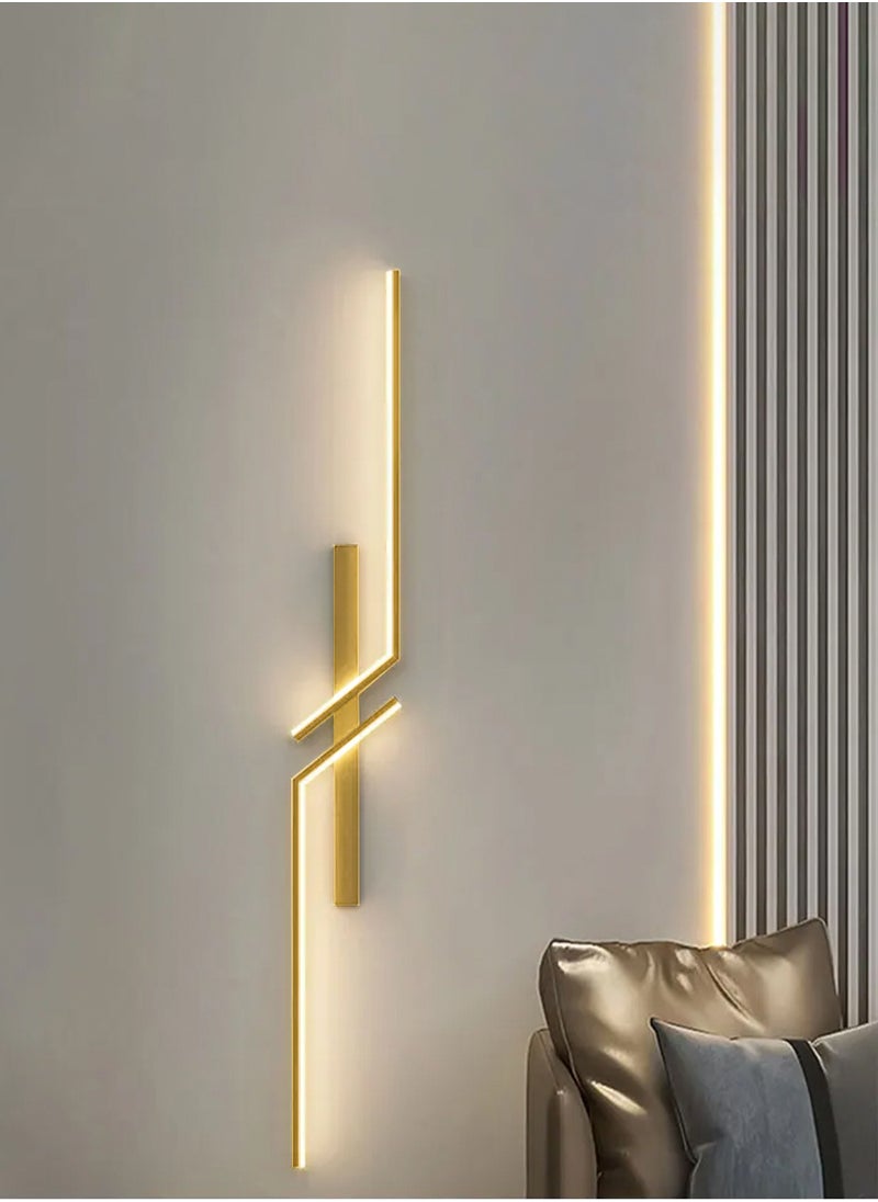 LOOPITYS （Gold, 60CM-R，Three color temperatures）Modern Creative Strip Led Wall Lamp Minimalist Bedroom Bedside Wall Sconce Led Lights Living Room TV Sofa Background Wall Lamp  - Image 2