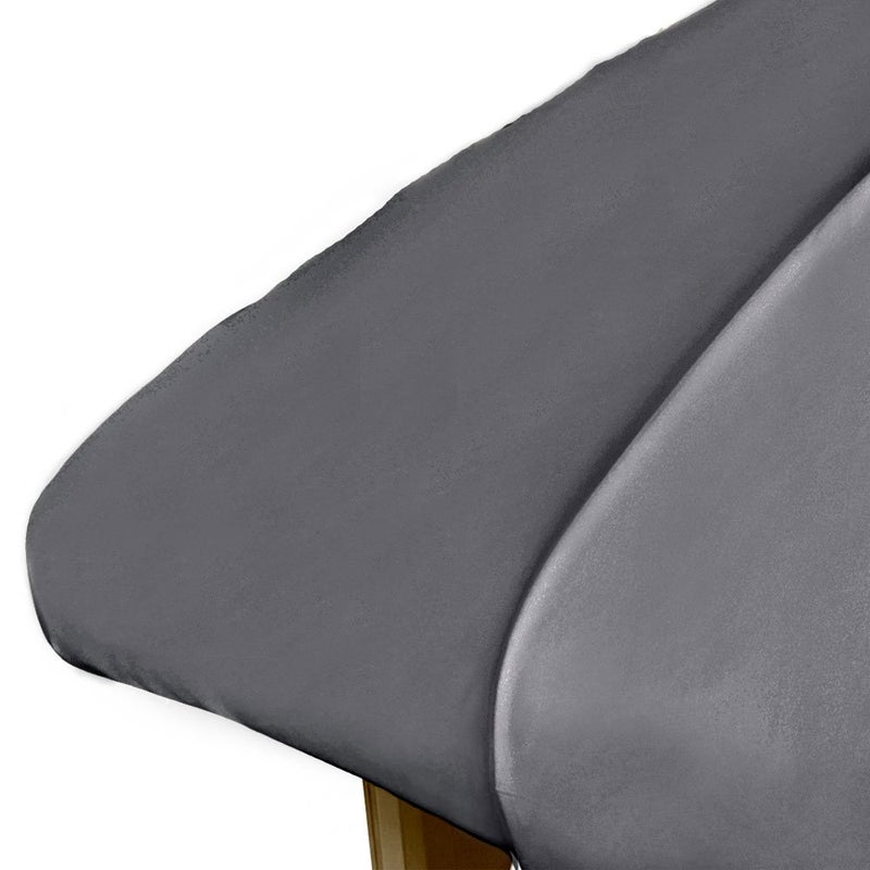 ForPro Professional Collection Premium Microfiber Massage Fitted Sheet, Cool Grey, Ultra-Light, Stain and Wrinkle-Resistant, for Massage Tables, 36" W x 77" L x 7" H - Image 3