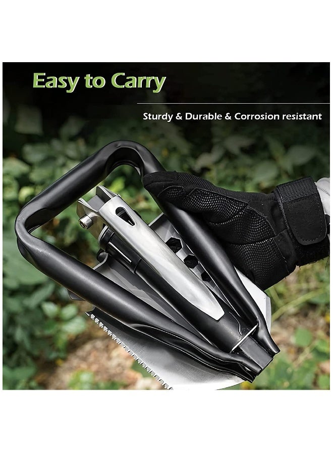 Generic Folding Shovel Multifunctional Mini Foldable Shovel Survival Spade Portable Entrenching Tool, for Gardening, Camping Hiking, Backpacking, Fishing(Black - Foldable) - Image 5