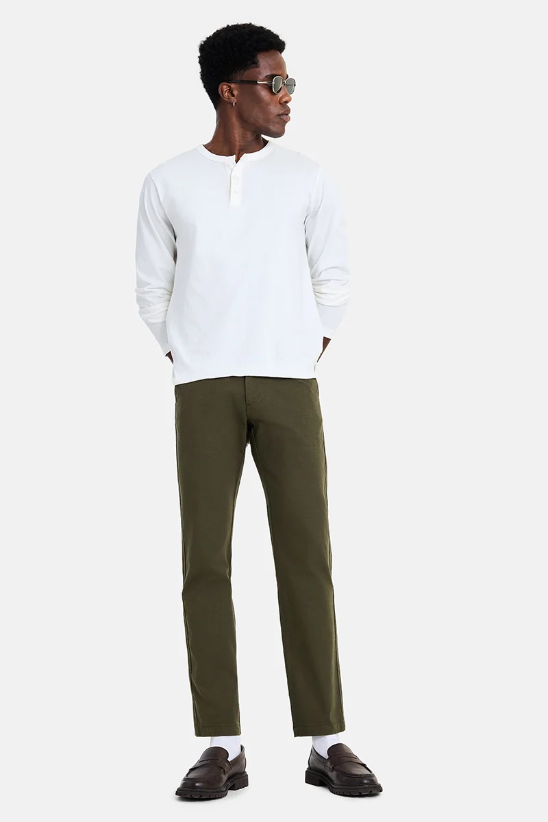 سنيتش Olive Solid Slim Fit Festive Trousers