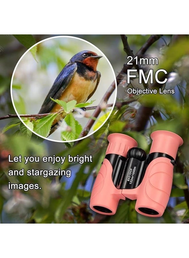 Binoculars for Kids,Compact Kids Binoculars 8x21 High-Resolution for Bird Watching, Camping, Exploration, Hiking, Hunting, Sports Events and Safari Park Gifts for 3-12 Year Boys Girls (Pink) - Image 4