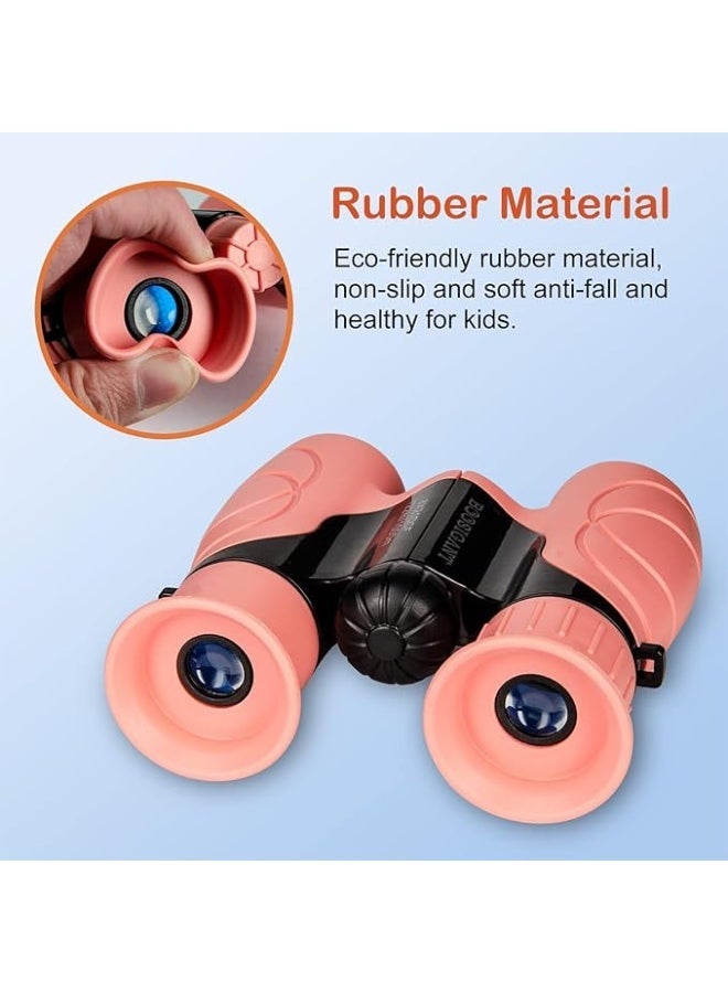 Binoculars for Kids,Compact Kids Binoculars 8x21 High-Resolution for Bird Watching, Camping, Exploration, Hiking, Hunting, Sports Events and Safari Park Gifts for 3-12 Year Boys Girls (Pink) - Image 5