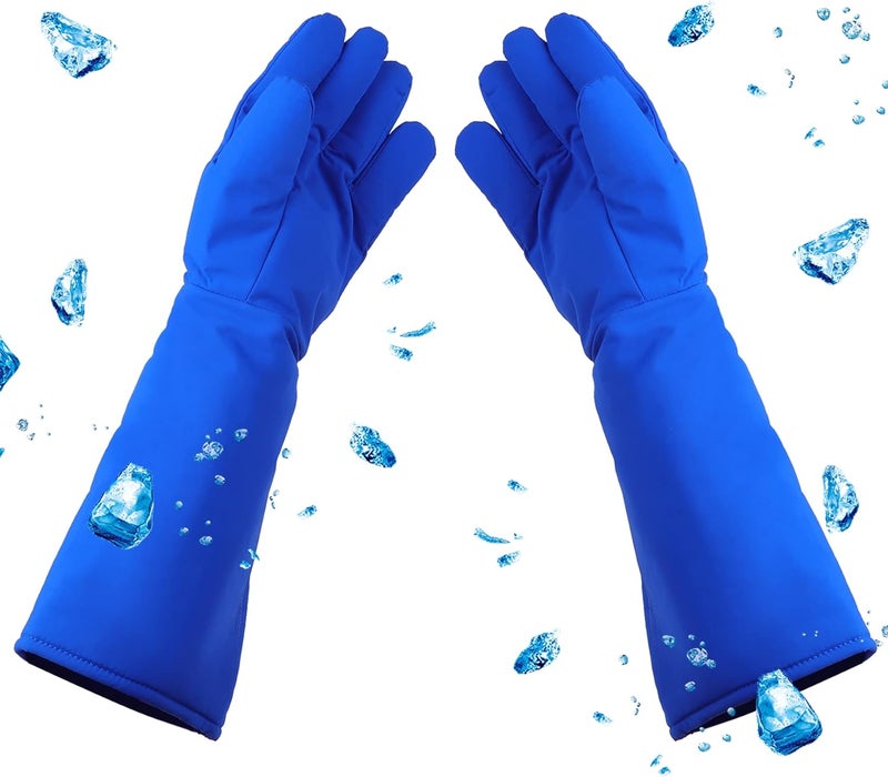 Saladulce Waterproof Cryogenic Gloves Low Temperature Protective Cowhide Gloves for Dry Ice Liquid Nitrogen Cold Storage - Image 1