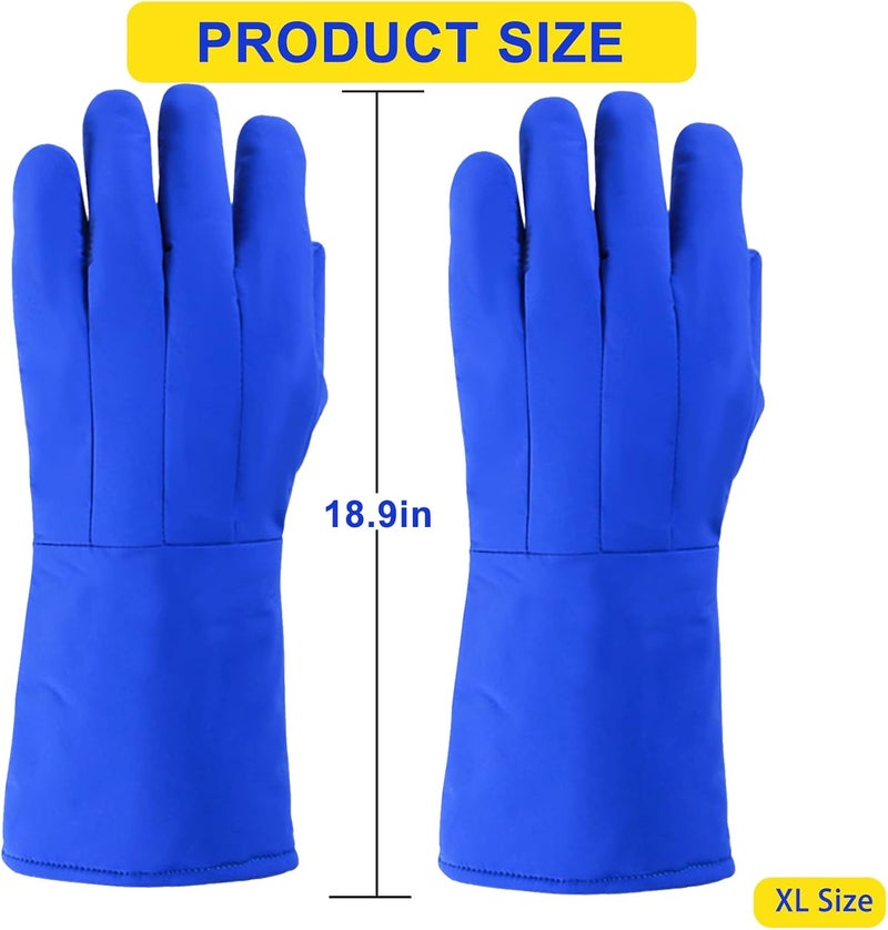 Saladulce Waterproof Cryogenic Gloves Low Temperature Protective Cowhide Gloves for Dry Ice Liquid Nitrogen Cold Storage - Image 2