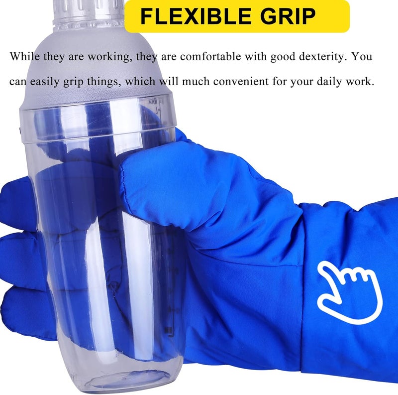 Saladulce Waterproof Cryogenic Gloves Low Temperature Protective Cowhide Gloves for Dry Ice Liquid Nitrogen Cold Storage - Image 5