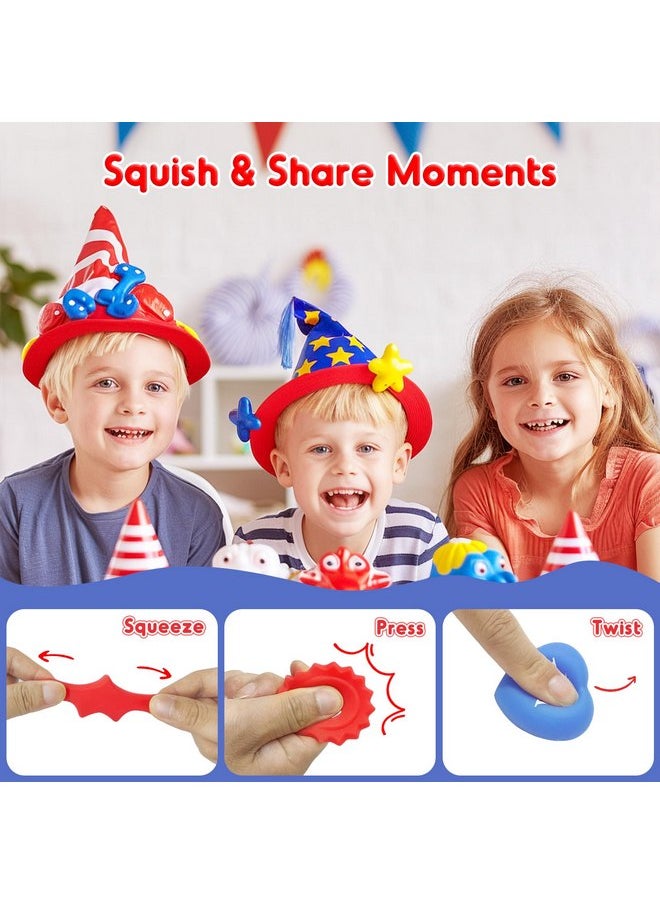 NPET - NPET 30Pcs 4th of July Mochi squishies Toy, Independence Day Party Favors for Kids 4th of July Classroom Kawaii Toys Mochi Squishy Love/USA Flag/ 4th of July Boys Girls Stress Relief Toy - Image 1