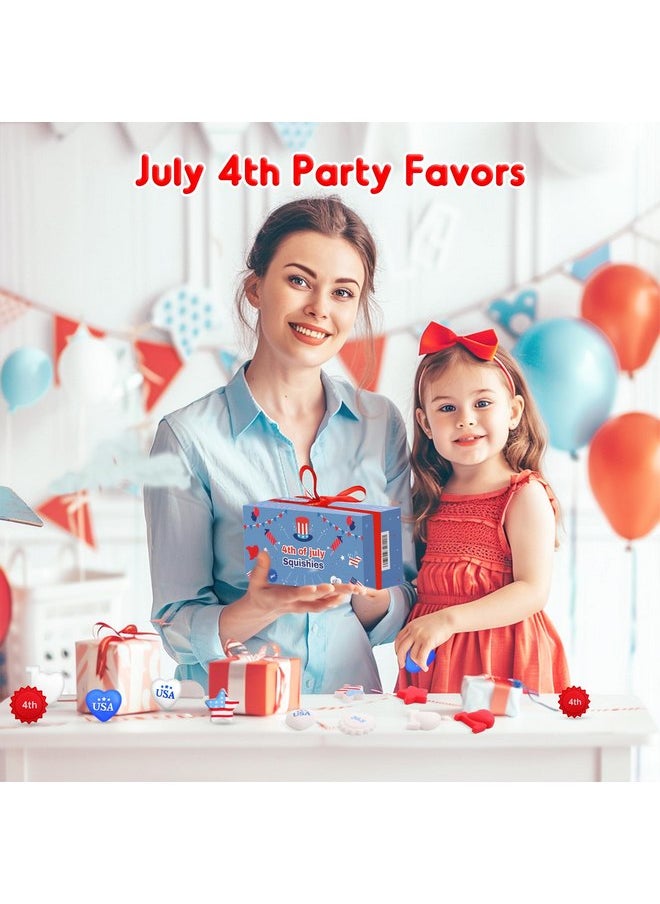 NPET - NPET 30Pcs 4th of July Mochi squishies Toy, Independence Day Party Favors for Kids 4th of July Classroom Kawaii Toys Mochi Squishy Love/USA Flag/ 4th of July Boys Girls Stress Relief Toy - Image 1
