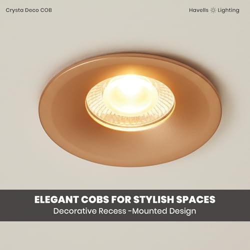 Havells Crysta Deco Cob 7W 3K Rose Gold,Led-Spotlights,Energy Efficient,Long Life of 25000 Burning Hours,Beam Angle of 36°,Metal Body Cob with Independent Driver,Warm White (3000K) - Image 4