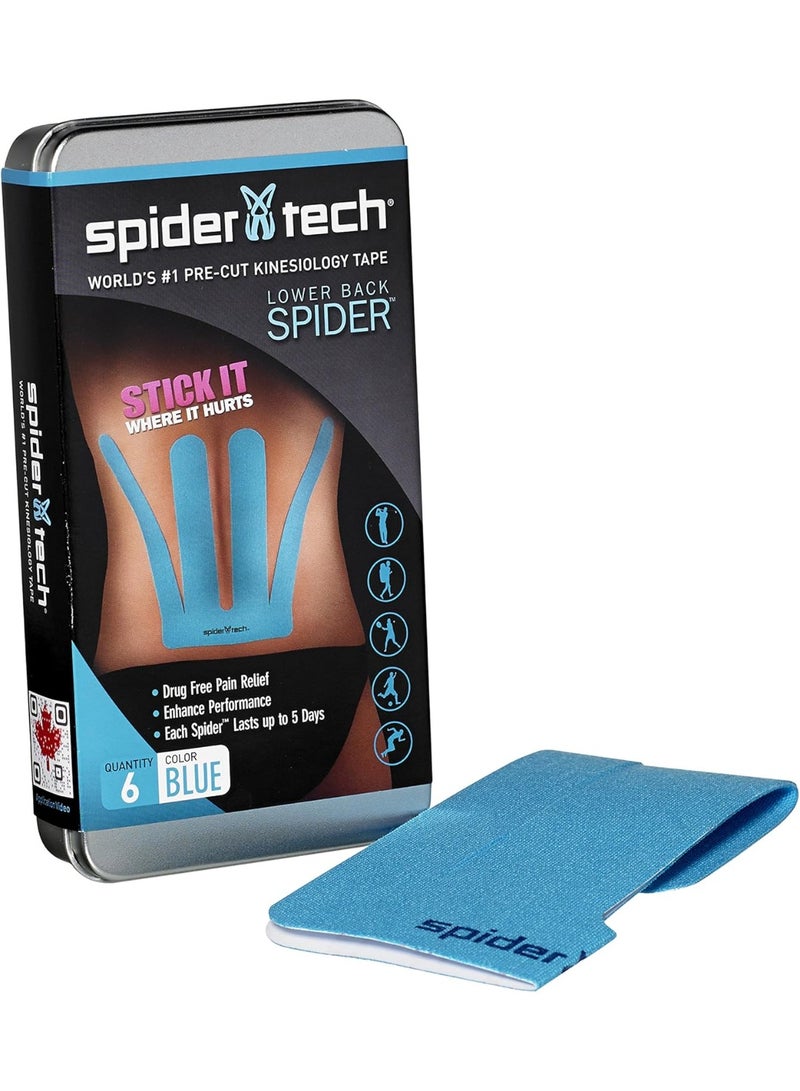 سبايدر تيك عوامة الحركة للبالغين من الجنسين، أسفل الظهر، عنكبوت، 6 قطع من الصفيح، أزرق - أزرق، x - Image 4