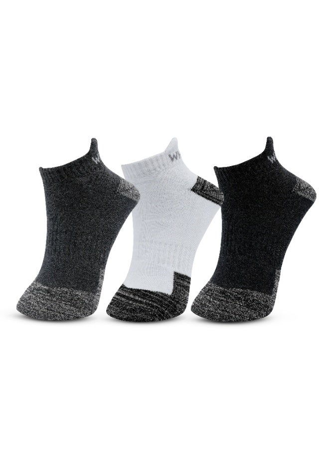 White Leaf 3 Pack Full-Terry Low-Cut Socks Mens Sneaker Socks - Image 1