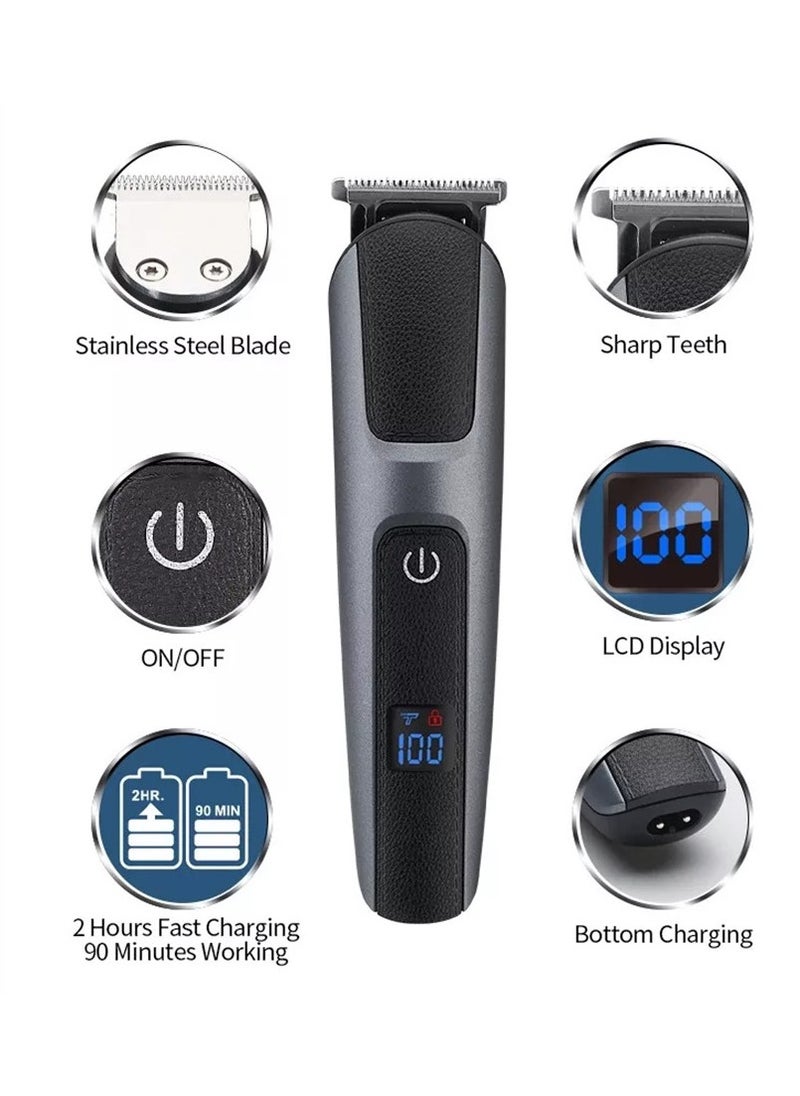 Generic Rechargeable Multifunctional Electric Beard Trimmer for Men Professional Hair Trimmer Beard Clippers Mustache Trimmer Body Nose Ear Face Trimmer Grooming Kit for Men  - Image 4