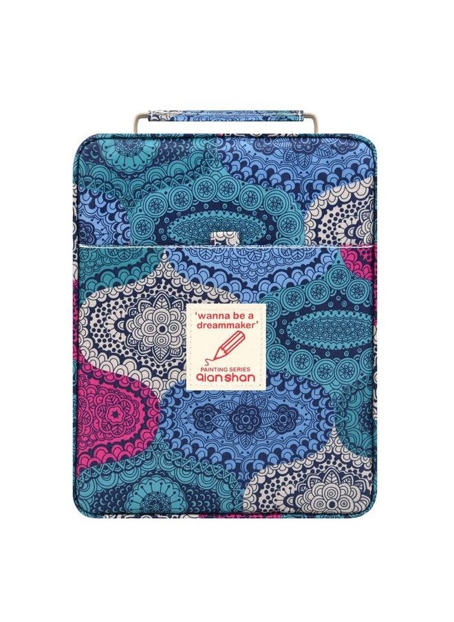 Qianshan Pencil Case Holder Slot  Holds 202 Colored Pencils Or 136 Gel Pens With Zipper Closure Large Capacity Polyester Pen Organizer For Watercolor Pens Or Markers Perfect For Artist Blue Impression  - Image 2