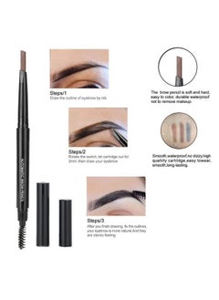 Salmue 5 Colors Eyebrow Pen Long Lasting Eyebrow Gel For Waterproof Eyebrow Makeup Waterproof Eye Brow Pencil Triangular Tip With Brush Makeup Cosmetic(Tan)  - Image 4