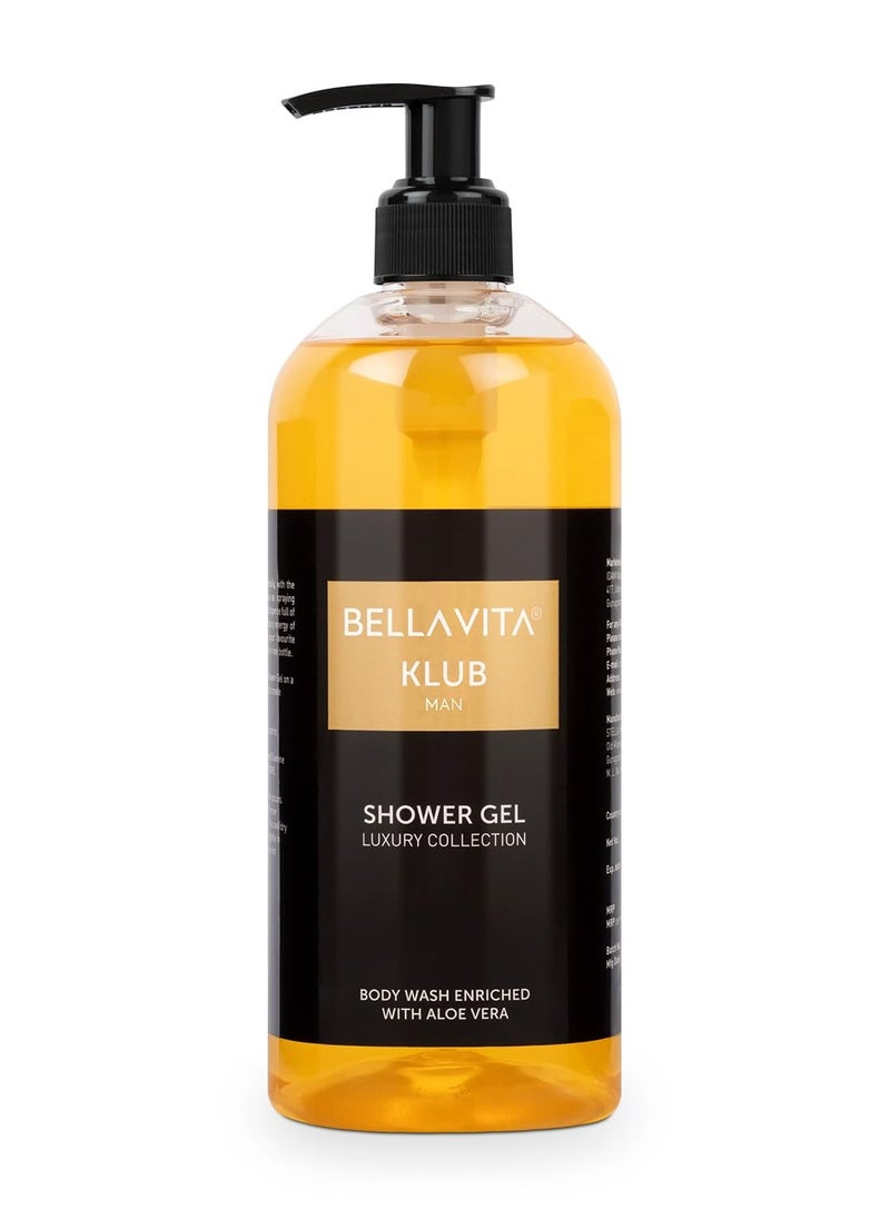 Bella Vita - Bella Vita Luxury KLUB Man Body Wash Refreshing Shower Gel for Deep Cleansing Hydrating Moisturising Softer and Smoother Skin with Aloe Vera 500 Ml - Image 1