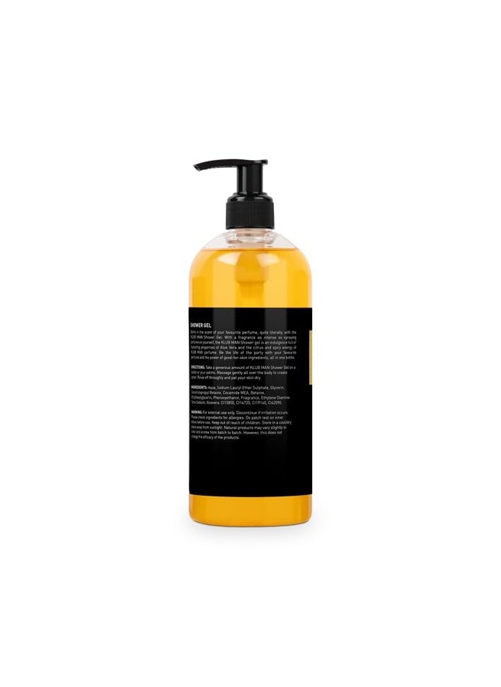 Bella Vita - Bella Vita Luxury KLUB Man Body Wash Refreshing Shower Gel for Deep Cleansing Hydrating Moisturising Softer and Smoother Skin with Aloe Vera 500 Ml - Image 1