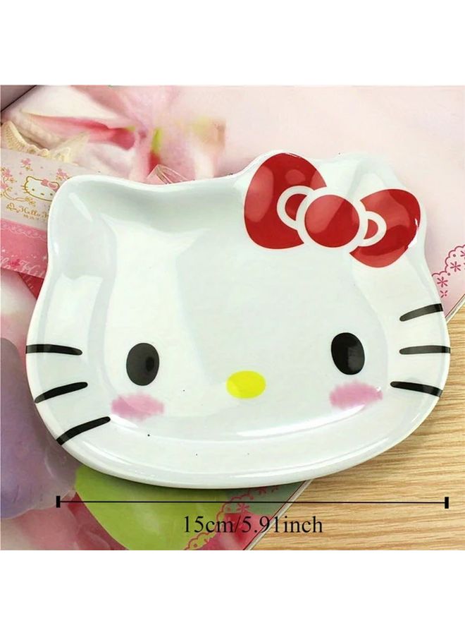 Hello Kitty Frog Color Plastic Plates Rust Resistant Dinnerware Snack Trays Gift Set - Image 2
