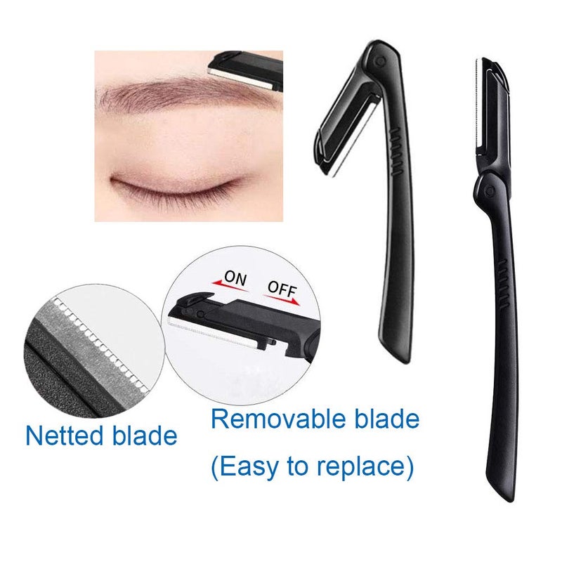 Summer Lemon Eyebrow Razor, 5-in-1 Eyebrow Kit, Professional Eyebrow Grooming Set, Eyebrow Trimmer Set for Women and Men, Including Brow Razors Trimmer, Brush, Eyebrow Scissors, Slant Tweezers - Image 4
