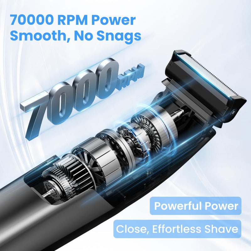 MAXGROOM Body Hair Trimmer for Men 3-in-1 Groin, Pubic & Ball Trimmer with Skin Safe No-Nick Blades, IPX6 Waterproof Wet/Dry Electric Shaver for Chest, Underarms, Legs, USB-C Rechargeable Groomer Kit - Image 5
