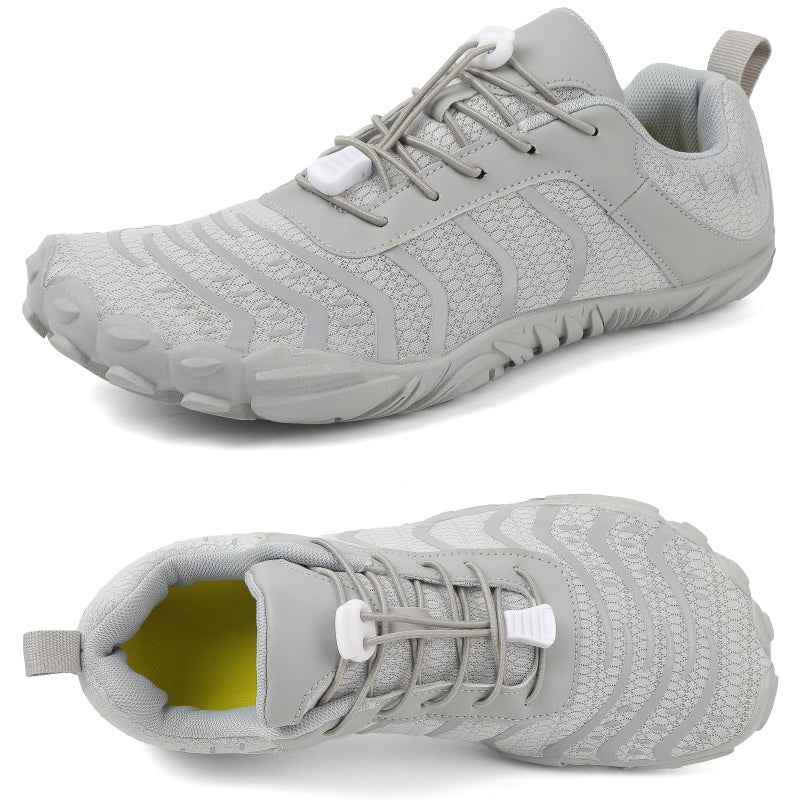 MIFAWA Barefoot Shoes Men Women Minimalist Shoes Zero Drop Workout Cross-Trainer Hiking Water Wide Toe Box Grounded Footwear Weightlifting Walking Grey - Image 1