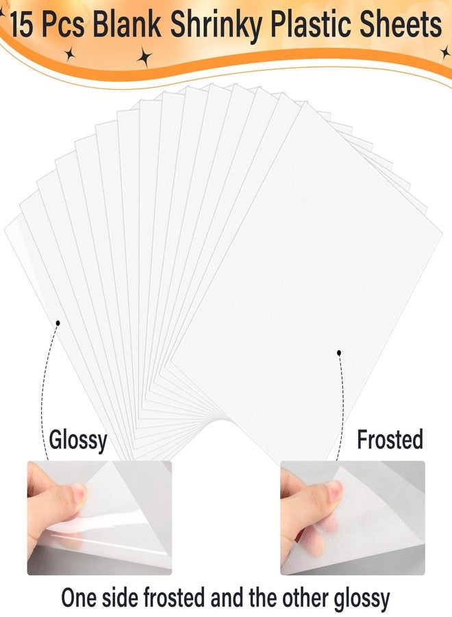 Flasoo 87 PCS Shrinky Plastic Sheets Kit, Including 15 Sheets Shrinky Art Paper, Acrylic Paint Markers, Keychains for Creative Crafts and Keychain Making - Image 3