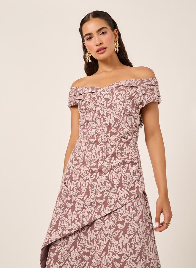 ستايلي فستان بكتف مكشوف بنقشة الزهور - Image 3
