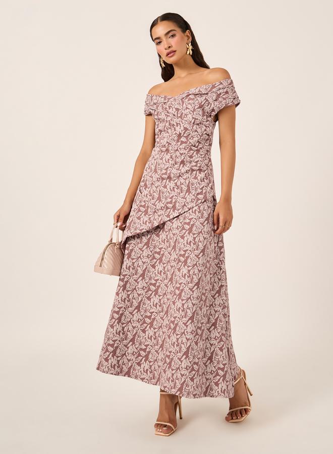 ستايلي فستان بكتف مكشوف بنقشة الزهور - Image 2