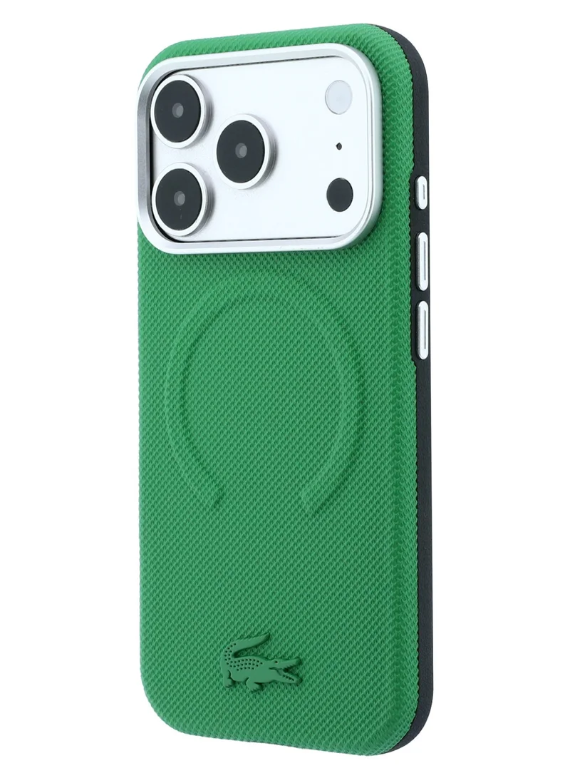 Lacoste iPhone 18 Pro MagSafe Case PU Leather Embossed Hard Case Compatible with iPhone