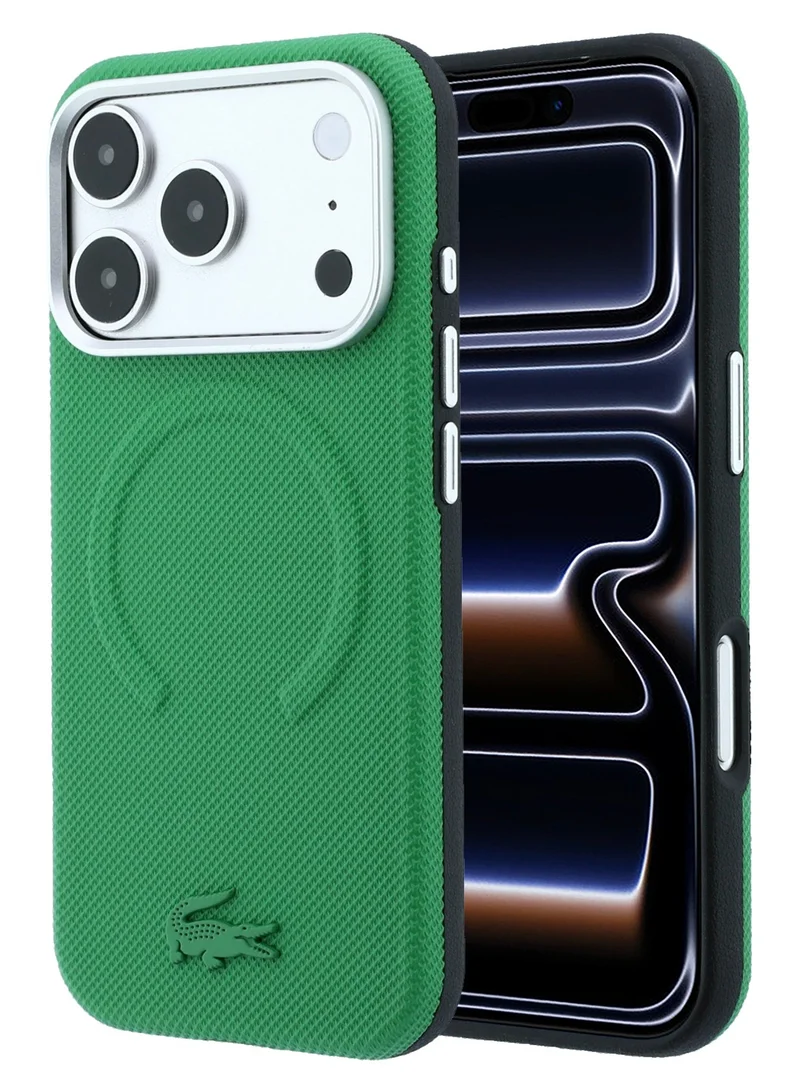 Lacoste iPhone 18 Pro MagSafe Case PU Leather Embossed Hard Case Compatible with iPhone
