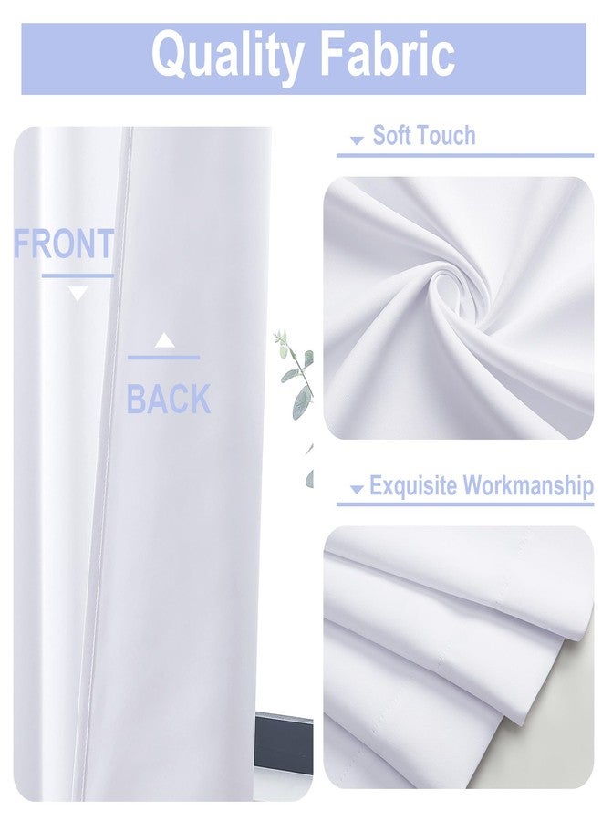 Simplebrand Ava Pure White Curtains for Bedroom 45 Inches Long 2 Panels Set, Room Darkening Window Treatment, Short Curtain Drapes, Soft Touching Casual Rod Pocket Privacy Curtains, W40 x L45 Inch - Image 3