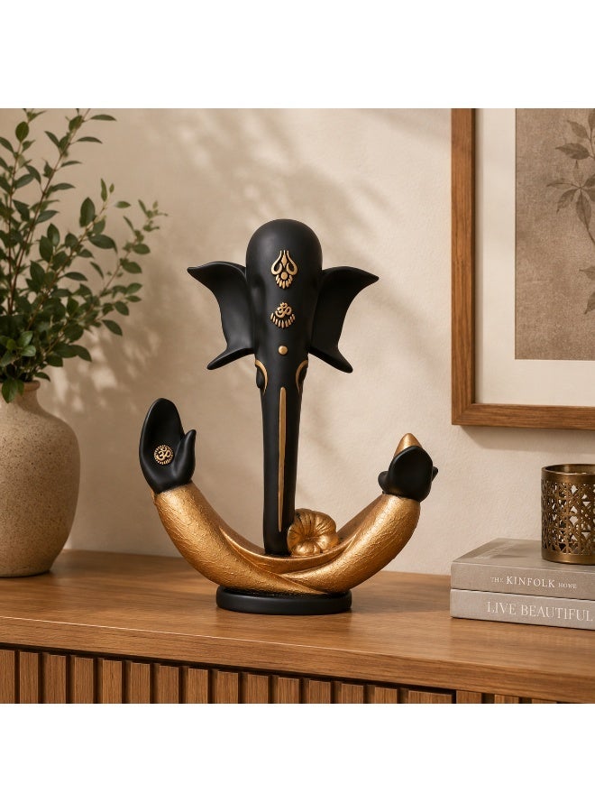 Home auraa Harmony Ganesha - Black & Gold - 28.50x12x36.3 CM - Image 1
