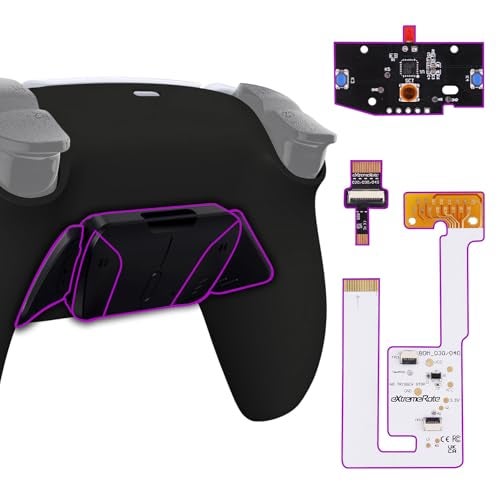 eXtremeRate Back Paddles Programable RISE4 V3 Remap Kit for PS5 Controller BDM-030 040 050 Models, Upgrade Board Black Redesigned Bottom Shell 4 Back Buttons Set for PS5 Controller - Image 1