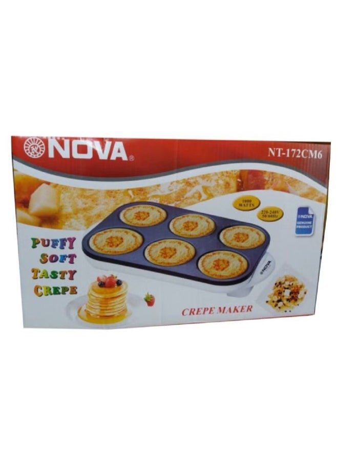 NOVA Non-Stick 6 Pcs Crepe and Pancake Maker Heat Resistant Handles 1000 Watts  - Image 1