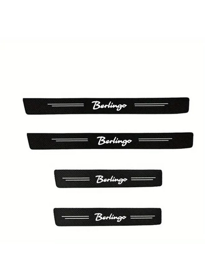 Carbon Fiber Threshold Protector 5pcs For Citroen Berlingo Van SUV Glossy Black - Image 4